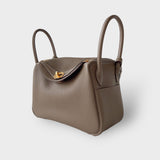 Hermes Lindy 26 Bag In Etoupe With Gold Hardware