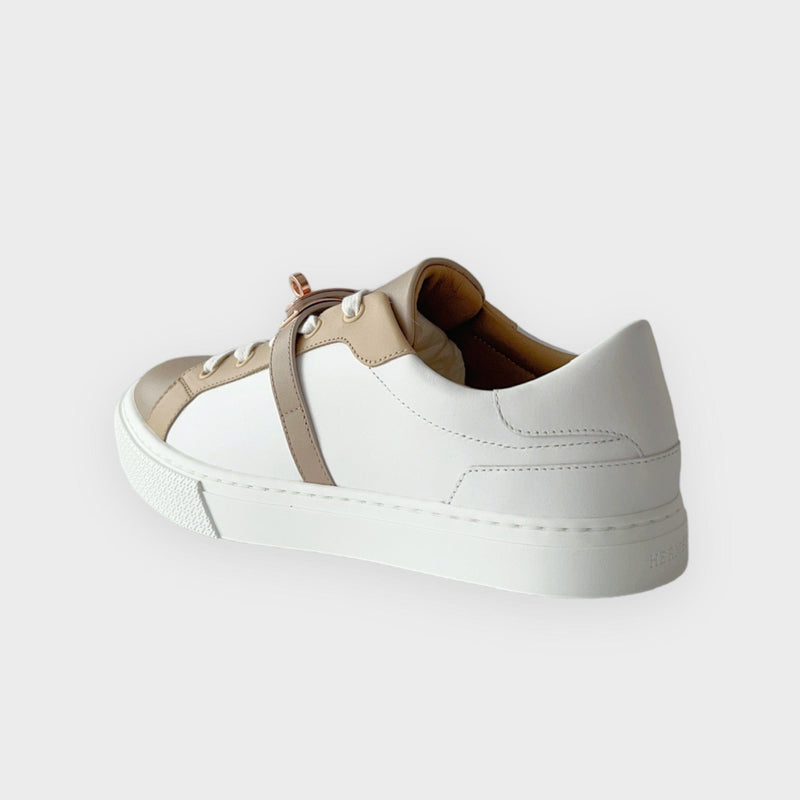 Hermes Women's Day Sneaker In Multicolore Blanc, Rose Gold, EU Size 39