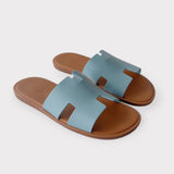 Hermes Men's Izmir Sandal In Vert D'eau, Blue, Size 42.5 EU