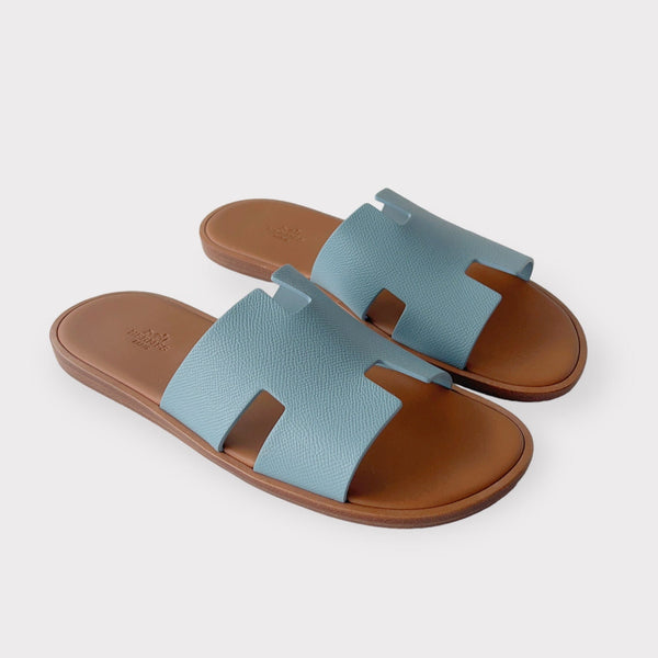 Hermes Men's Izmir Sandal In Vert D'eau, Blue, Size 42.5 EU