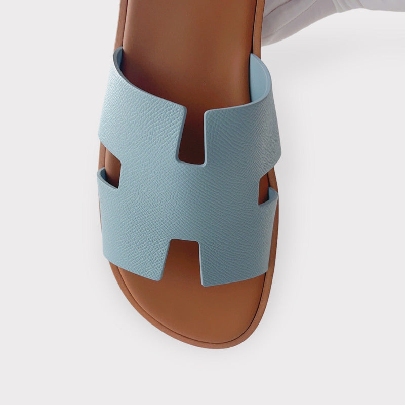 Hermes Men's Izmir Sandal In Vert D'eau, Blue, Size 42.5 EU