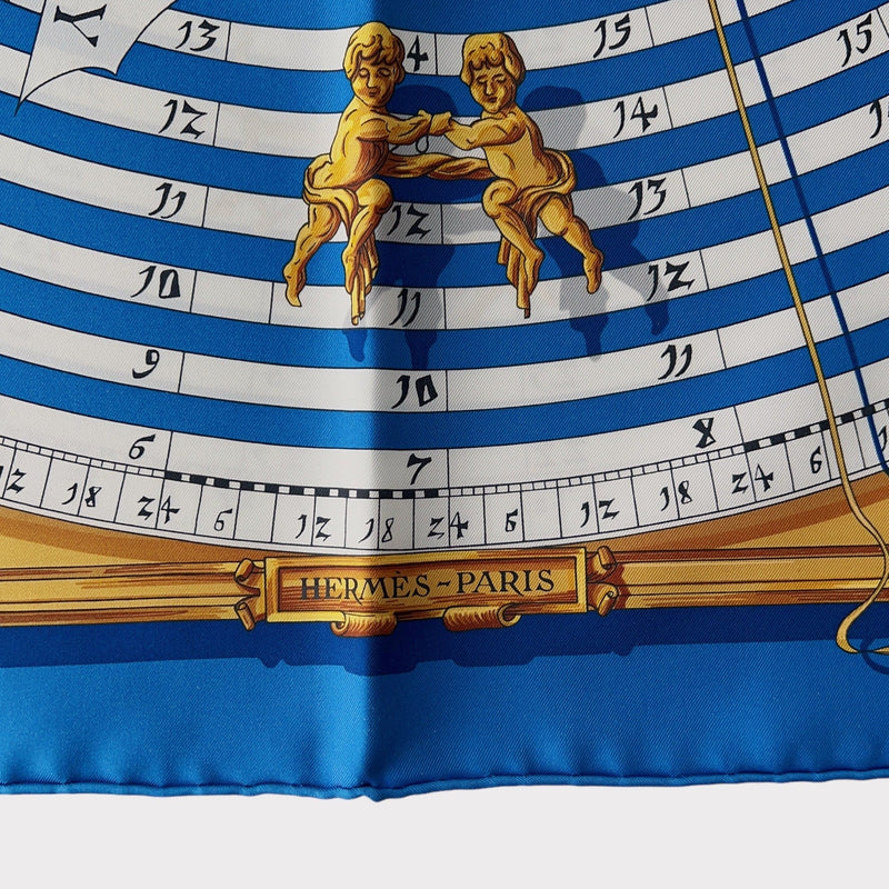 Hermes Astrologie Forever Scarf 90, Bleu Cobalt, Blue