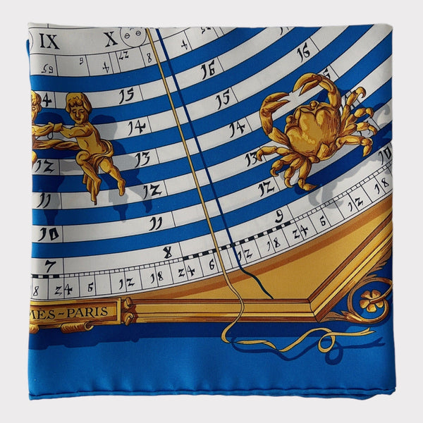 Hermes Astrologie Forever Scarf 90, Bleu Cobalt, Blue