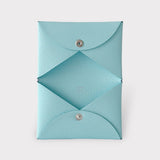 Hermes Calvi Card Holder In Bleu Zephyr, Blue Chèvre Leather