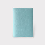 Hermes Calvi Card Holder In Bleu Zephyr, Blue Chèvre Leather