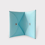 Hermes Calvi Card Holder In Bleu Zephyr, Blue Chèvre Leather