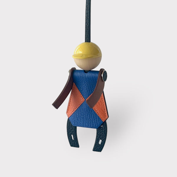 Hermès Jockey Charm In Mysore Leather, Noir, Limited Charm