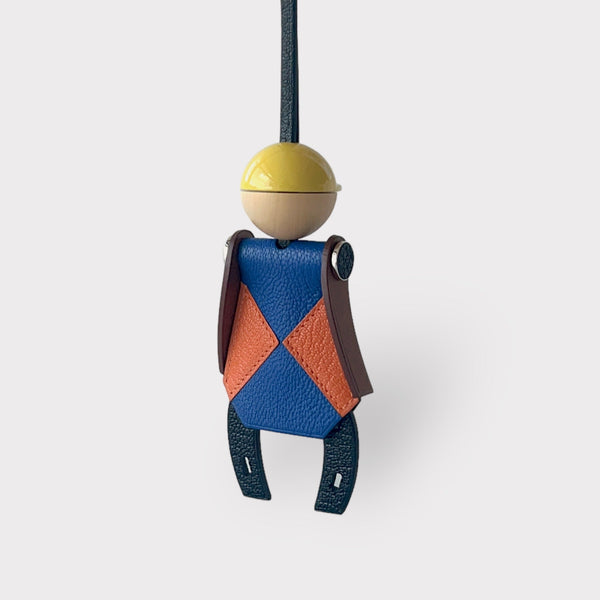 Hermès Jockey Charm In Mysore Leather, Noir, Limited Charm
