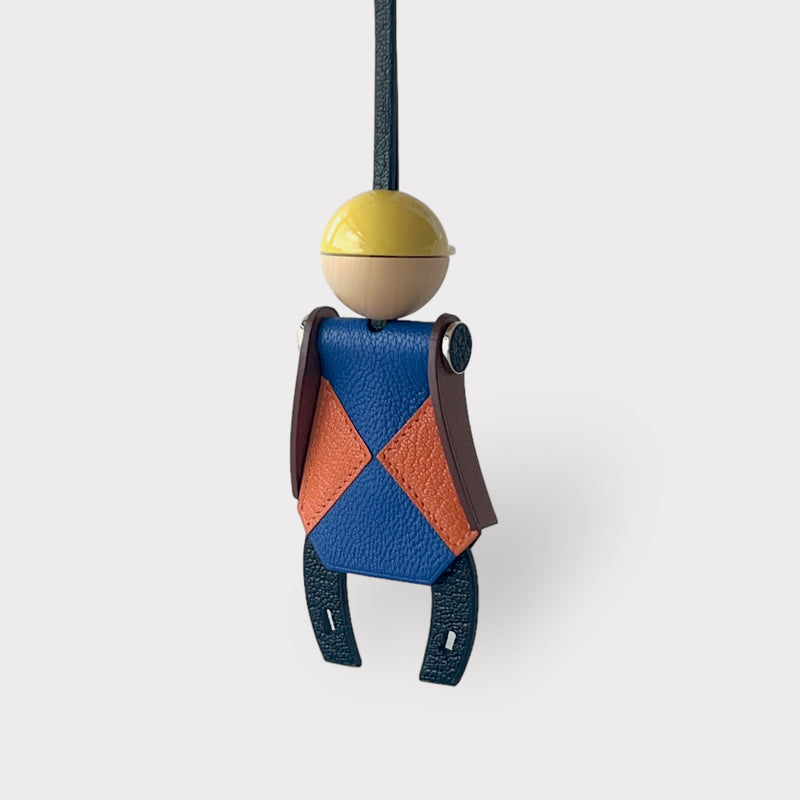Hermès Jockey Charm In Mysore Leather, Noir, Limited Charm