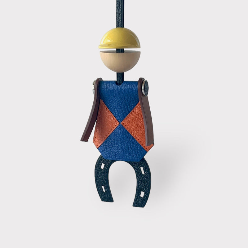 Hermès Jockey Charm In Mysore Leather, Noir, Limited Charm