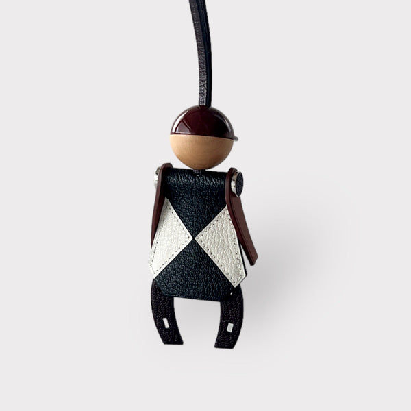 Hermès Jockey Charm In Mysore Leather, Rouge Sellier, Limited Charm