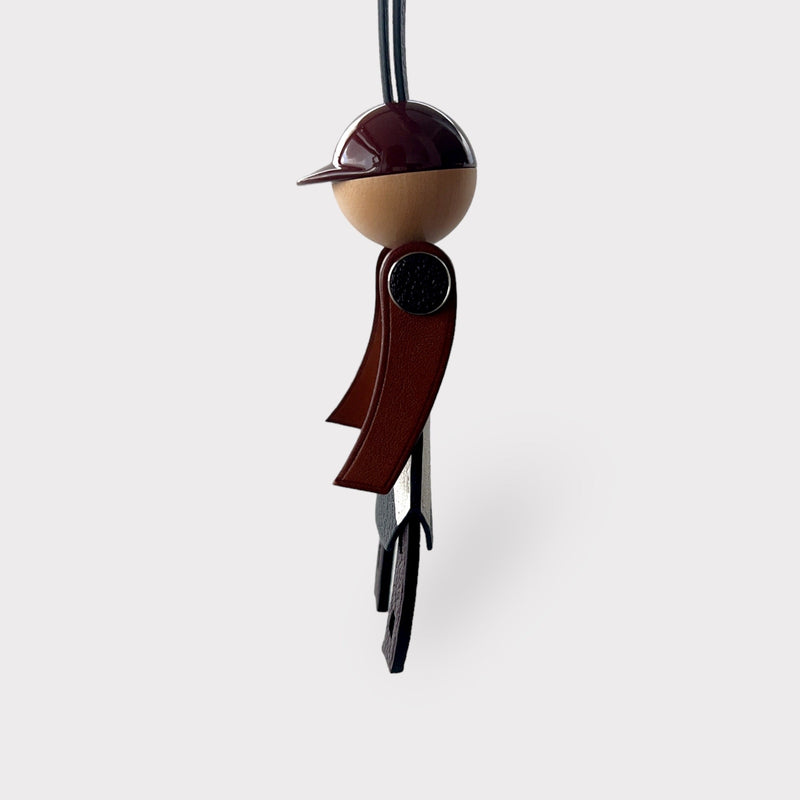 Hermès Jockey Charm In Mysore Leather, Rouge Sellier, Limited Charm