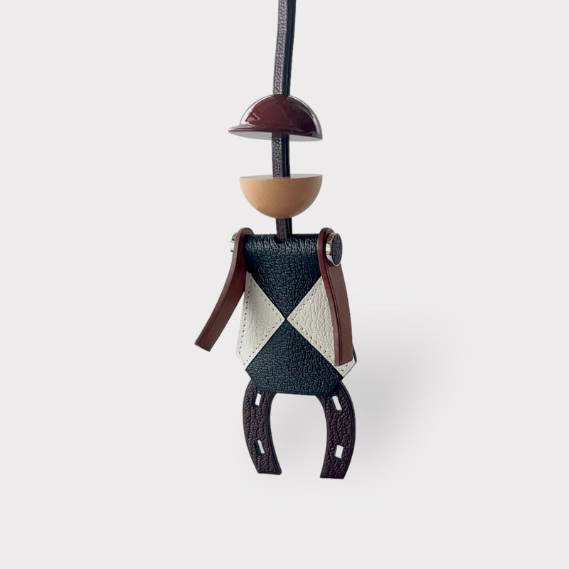Hermès Jockey Charm In Mysore Leather, Rouge Sellier, Limited Charm