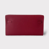 Hermes Kelly Classique To Go Wallet, In Rouge Grenat With Palladium Hardware