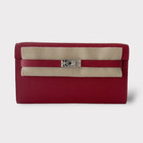 Hermes Kelly Classique To Go Wallet, In Rouge Grenat With Palladium Hardware