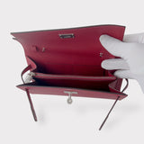 Hermes Kelly Classique To Go Wallet, In Rouge Grenat With Palladium Hardware