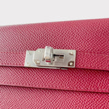 Hermes Kelly Classique To Go Wallet, In Rouge Grenat With Palladium Hardware