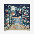 Hermès L'Esprit s'Envole Scarf 90, Bleu Marine, Vert & Crème