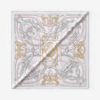 Hermès Harnais Legendaire Scarf 90, Blanc, Gris Perle & Rouge H