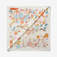 Hermès Le Pommier Sellier Scarf 90, Blanc, Bleu Glacier & Abricot