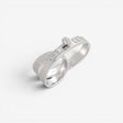 Hermès Kelly Gavroche Double Ring, White Gold, Size 50