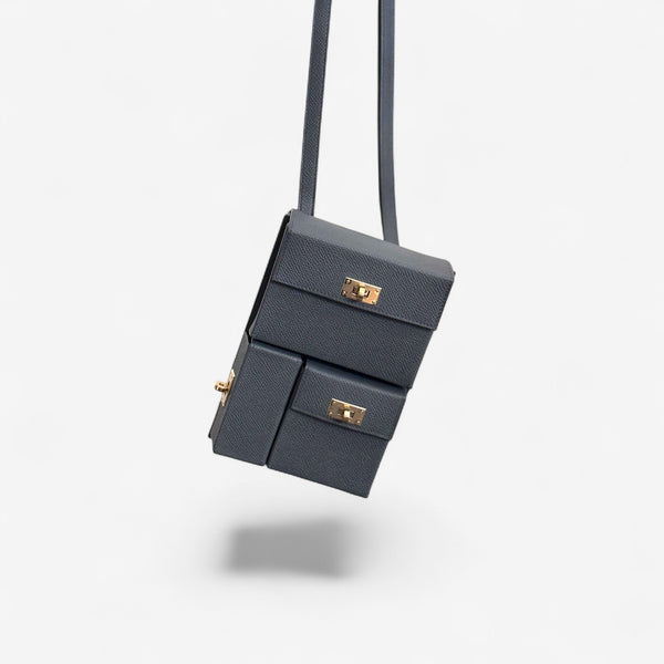 Hermès Kelly Multi-Pocket To Go Pouch, Gris Misty, Permabrass Hardware, K Stamp