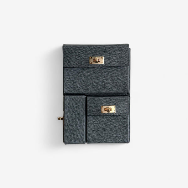 Hermès Kelly Multi-Pocket To Go Pouch, Gris Misty, Permabrass Hardware, K Stamp