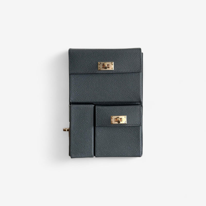Hermès Kelly Multi-Pocket To Go Pouch, Gris Misty, Permabrass Hardware, K Stamp