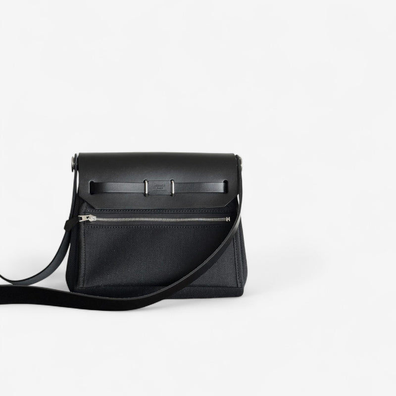 Hermes Mini Herbag 20, Noir With Gold Hardware, K Stamp