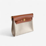 Hermes Mini Herbag 20 In Ecru, Beige & Fauve With Gold Hardware, K Stamp