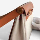 Hermes Mini Herbag 20 In Ecru, Beige & Fauve With Gold Hardware, K Stamp
