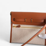 Hermes Mini Herbag 20 In Ecru, Beige & Fauve With Gold Hardware, K Stamp