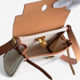 Hermes Mini Herbag 20 In Ecru, Beige & Fauve With Gold Hardware, K Stamp