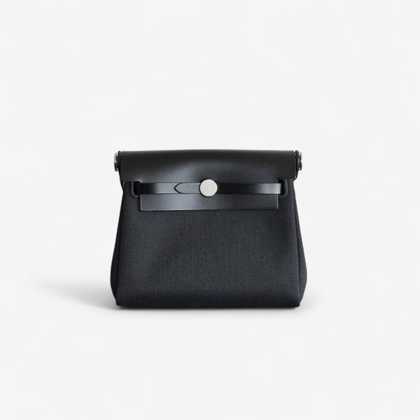 Hermes Mini Herbag 20, Noir With Gold Hardware, K Stamp