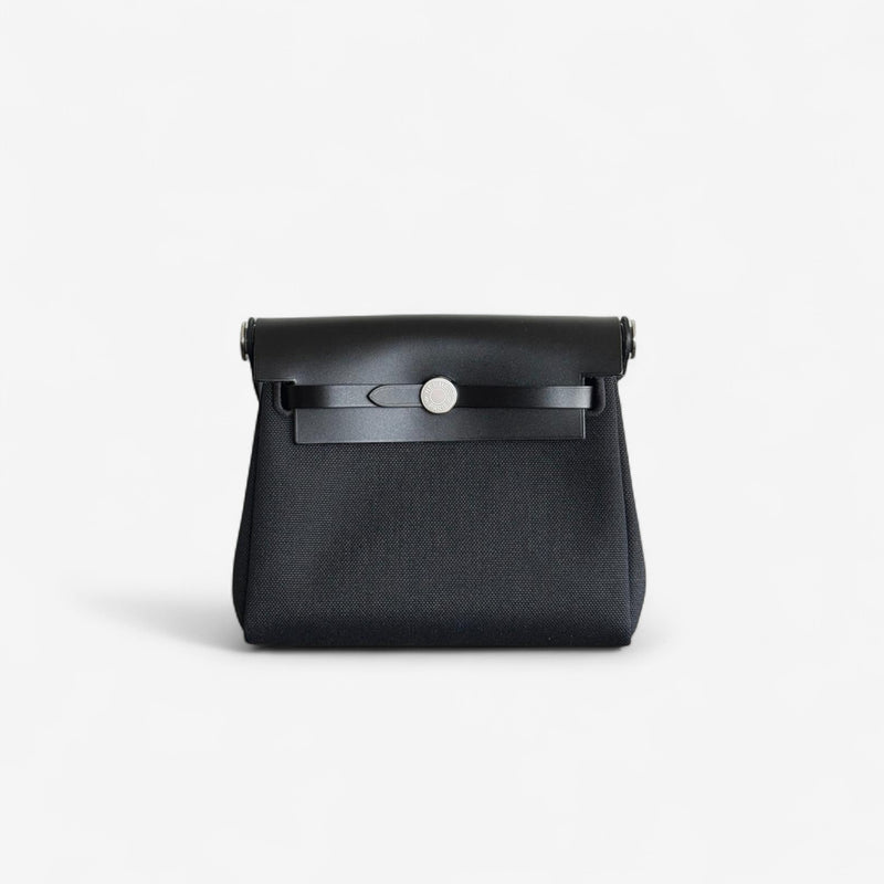 Hermes Mini Herbag 20, Noir With Gold Hardware, K Stamp