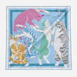 Hermès Chat Chat Chat Scarf 70, Bleu Ciel, Glycine & Vert