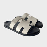 Hermès Men's Chypre Sandal In Biege Glasise, Size 45