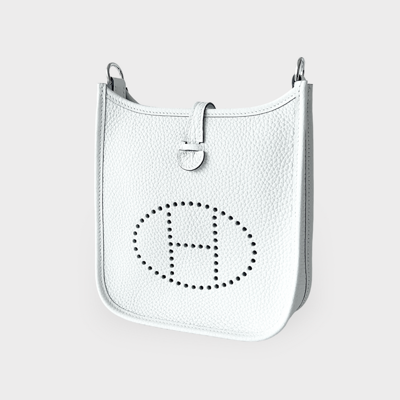 Hermes Mini Evelyne 16 New White With Palladium Hardware, B Stamp