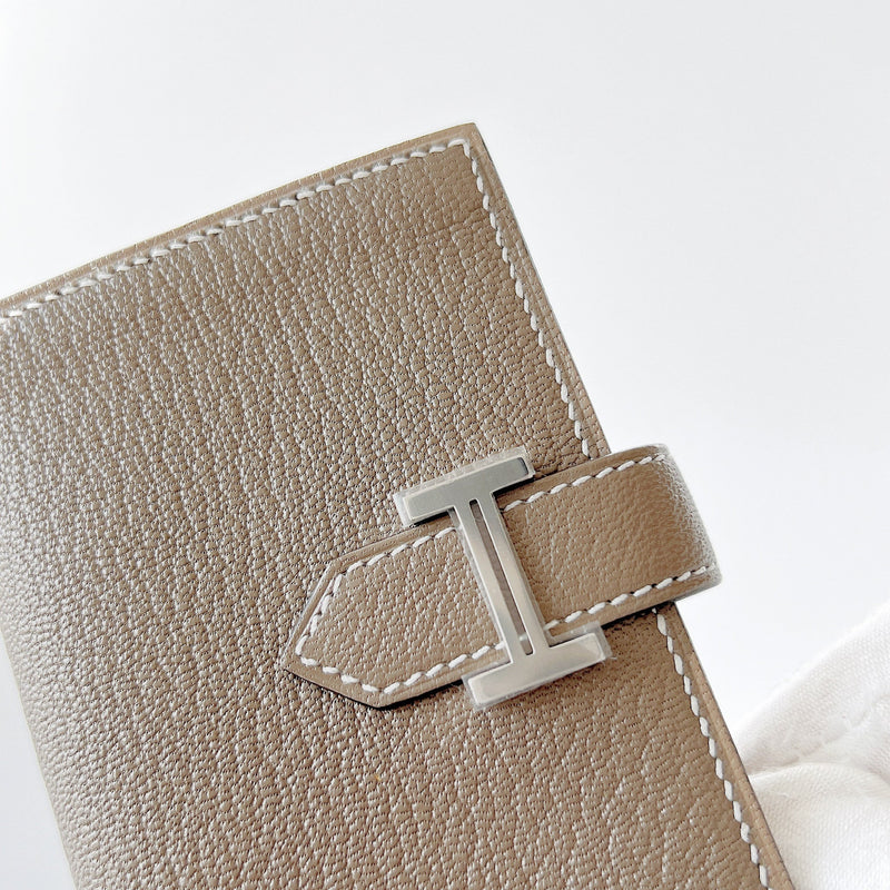 Hermes Bearn Cardholder In Etoupe With Palladium Closure - Found Fashion