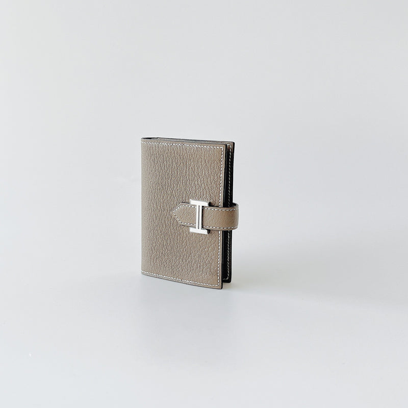 Hermes Bearn Cardholder In Etoupe With Palladium Closure - Found Fashion