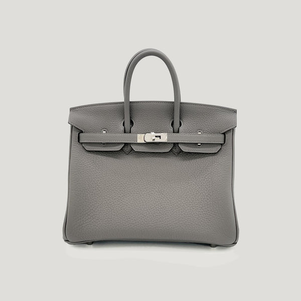 Hermès Birkin 25 Gris Meyer (Grey) | Togo With Palladium Hardware - Found Fashion