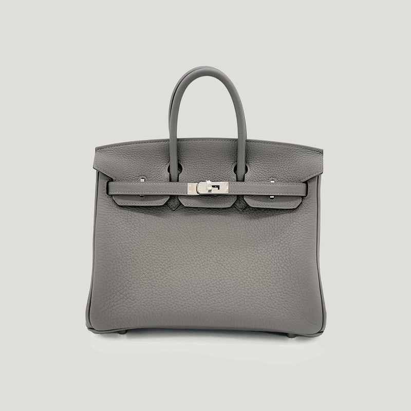 Hermès Birkin 25 Gris Meyer (Grey) | Togo With Palladium Hardware - Found Fashion