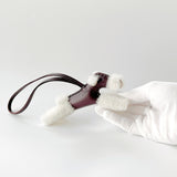 Hermes Budy Charm In Rouge Sellier | Merino Shearling And Leather - Found Fashion