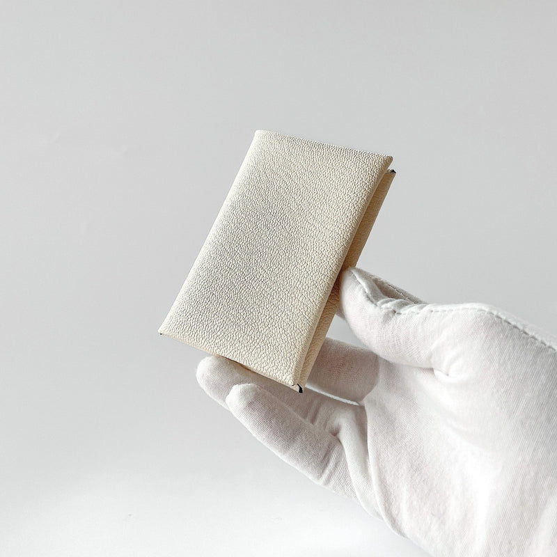 Hermes Calvi Card Holder In Nata & Quebracho - Found Fashion