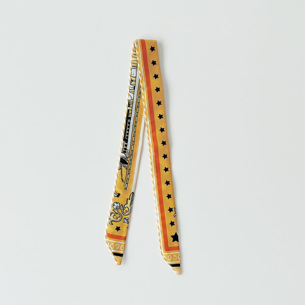 Hermes Candy Doll Mini Twilly In Yellow, Caramel And Black - Found Fashion