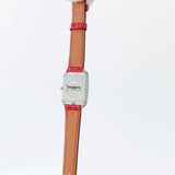 Hermes Cape Cod Watch With Diamonds And A Red Croc Strap, Small, 31mm - Found Fashion