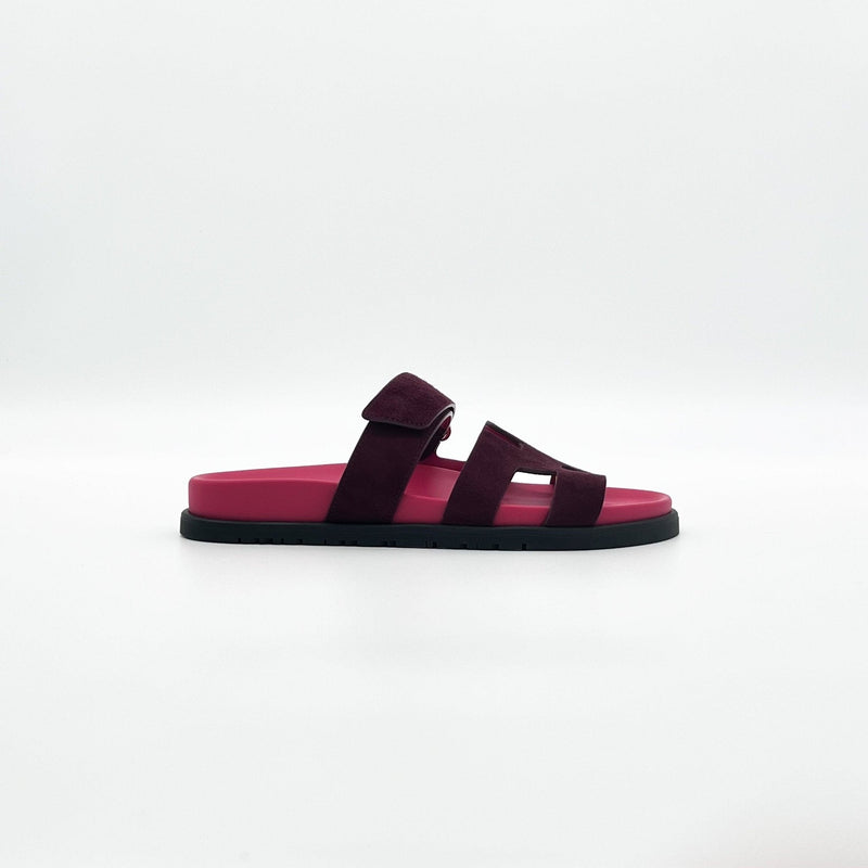 Hermès Chypre Sandal - Rouge Marsala - Found Fashion