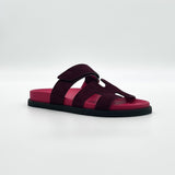 Hermès Chypre Sandal - Rouge Marsala - Found Fashion