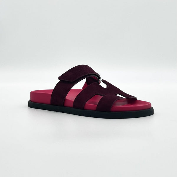 Hermès Chypre Sandal - Rouge Marsala - Found Fashion