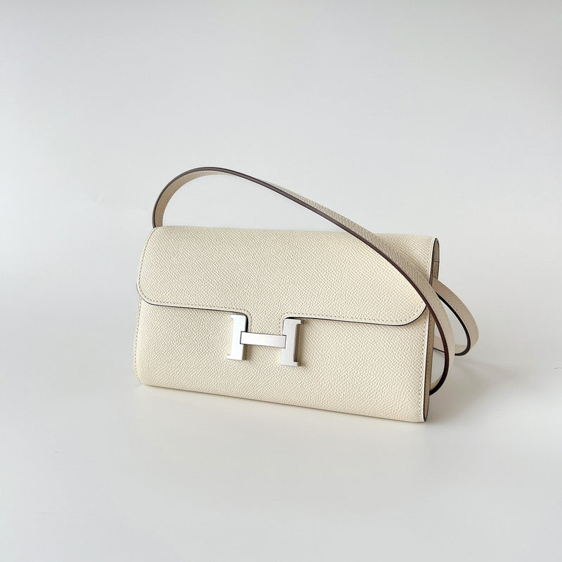 Hermes Constance Long To Go Wallet In Nata And Gold Hardware - Found Fashion